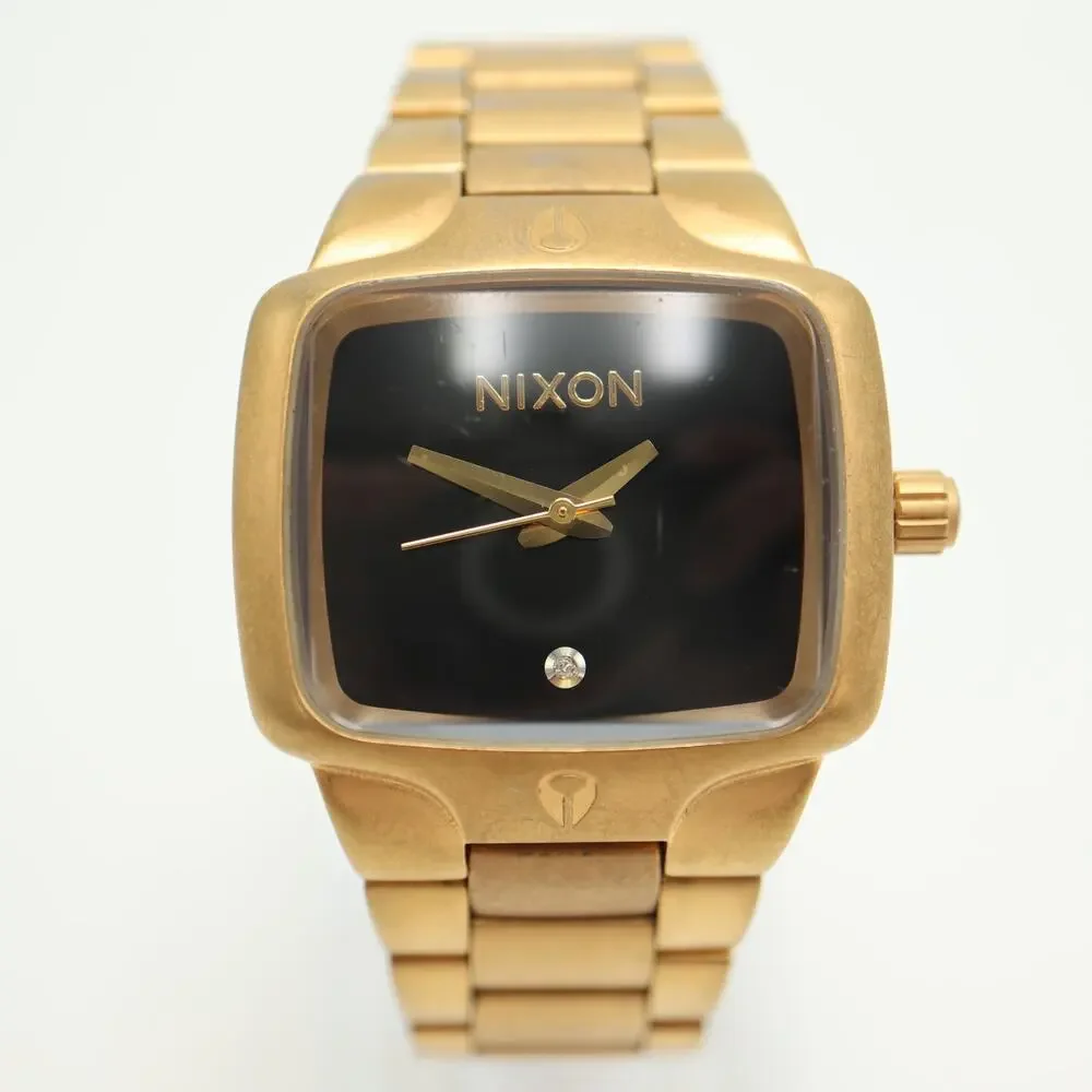 Nixon The Small Player Gold Black Tone 33mm Watch 5.75